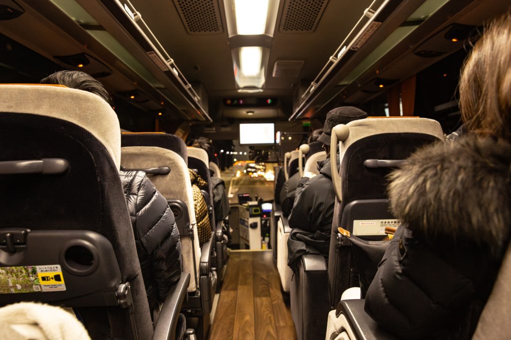 Inside highway bus